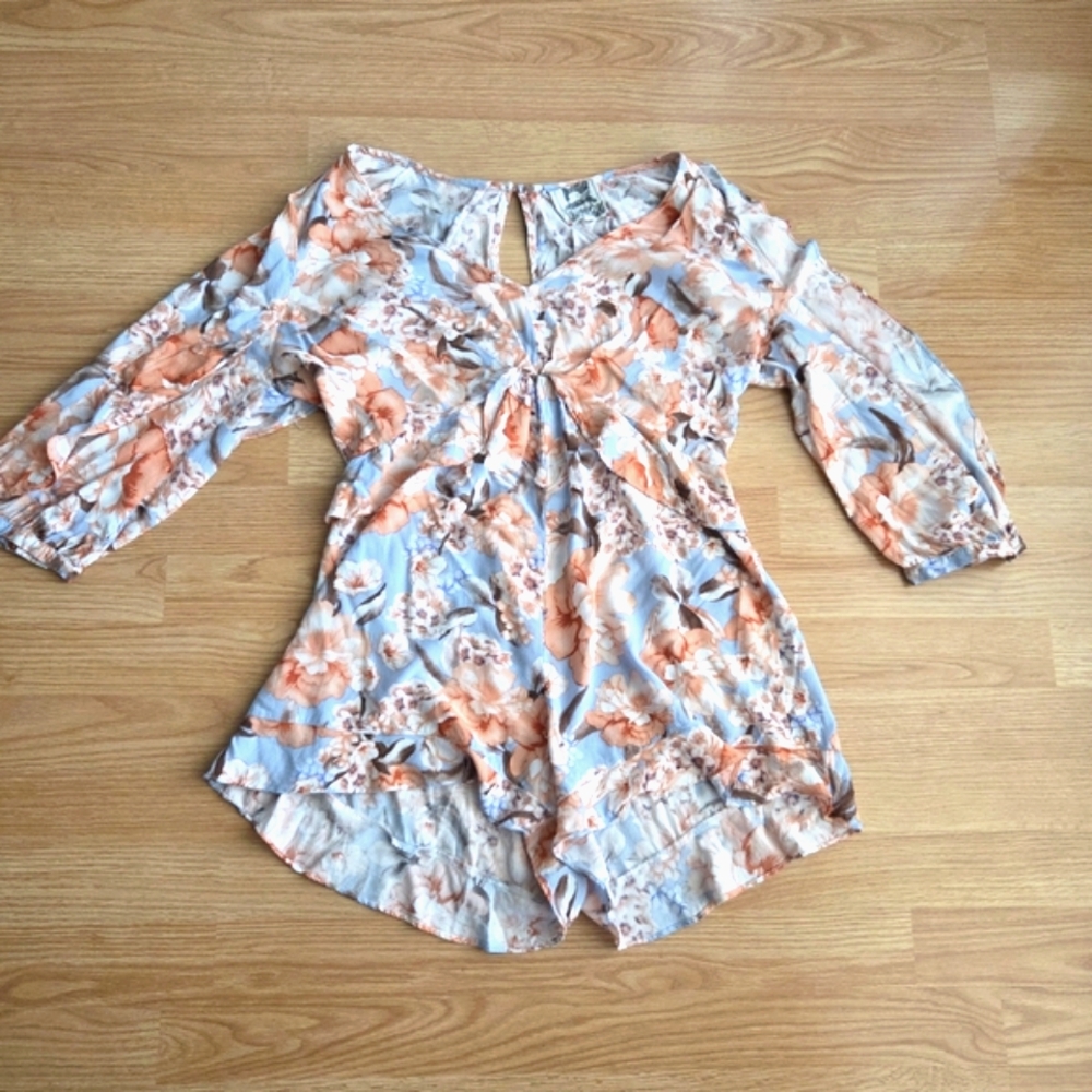 Jaase Floral Jumpsuit in Blue and Orange